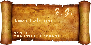 Hamza György névjegykártya